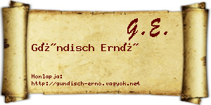Gündisch Ernő névjegykártya